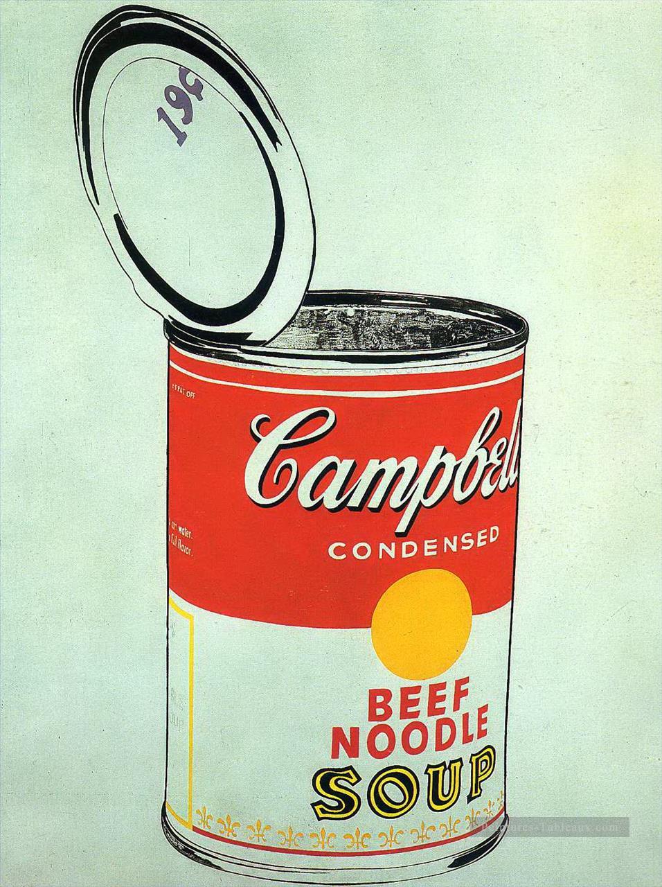 Big Campbell s soupe can 19c nouilles de boeuf POP Peintures à l'huile